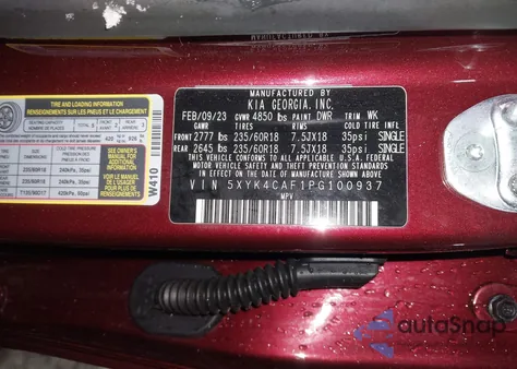 2023 Kia Sportage Sx from USA, damaged, VIN 5XYK4CAF1PG100937